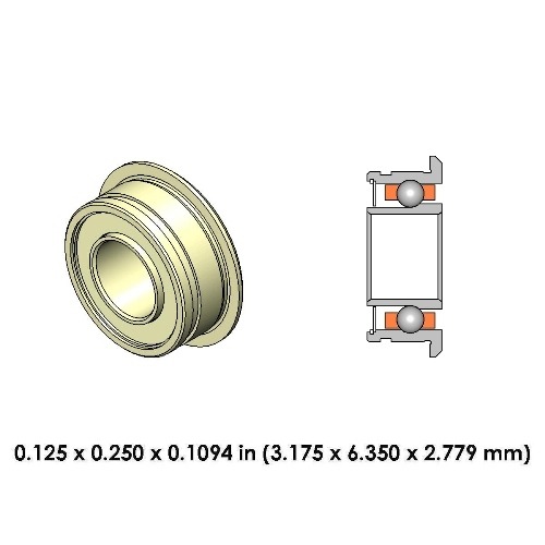 Flanged Dental Bearing Drawing