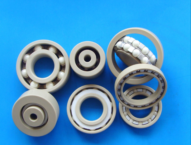 Beige PEEK 6 Bearings on Blue